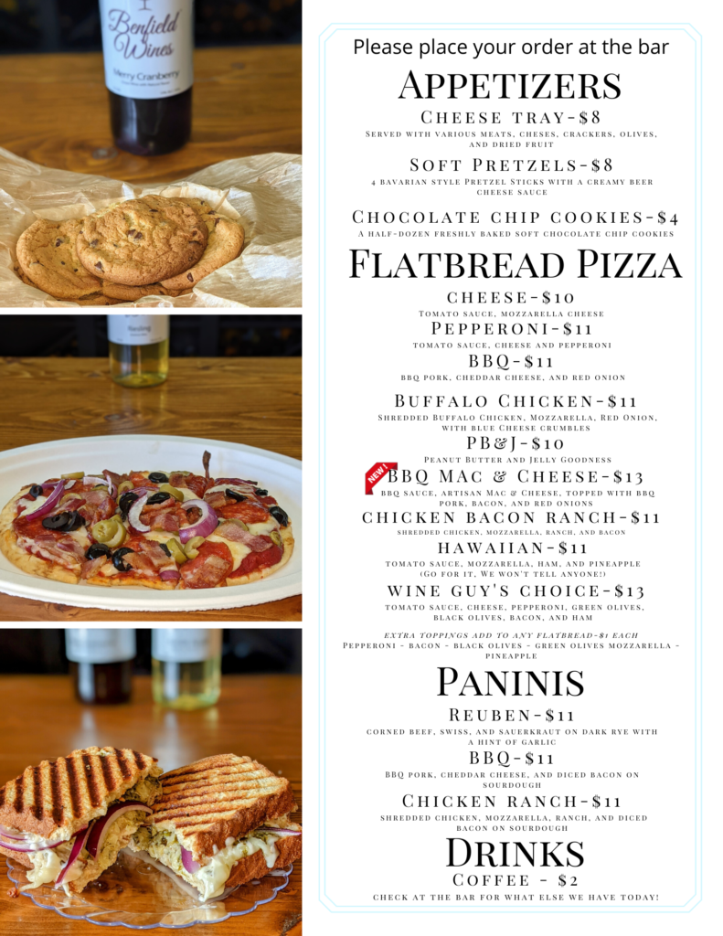 Menu Benfield Wines